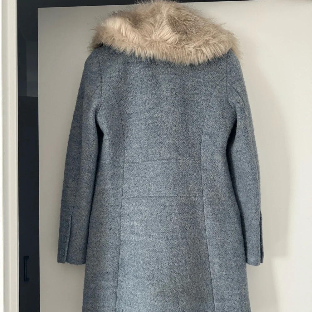 Belle Badgley Mischka The Holly Coat with Faux Fur Hood - Picture 3 of 7